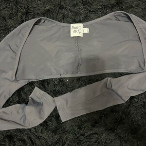 Princess Polly Slate Long Sleeve Crop Top